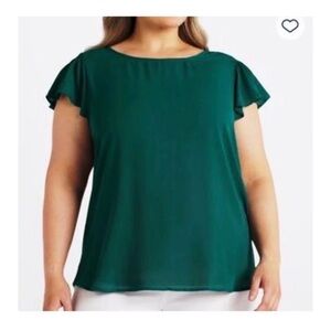 ZARA Green Chiffon Blouse